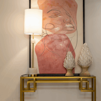 Elegancka lampa stołowa Bari wykonana z naturalnego alabastru