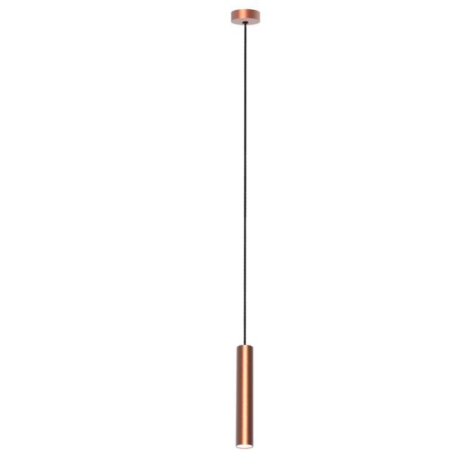 Stylowa brązowa lampa wisząca w kształcie tuby Rose 25 by Robin