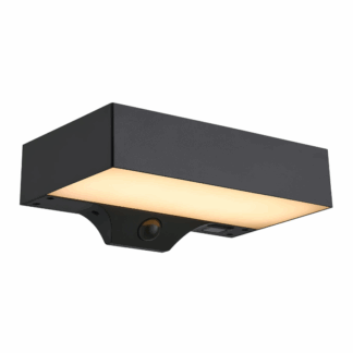 Kinkiet Monay Square z panelem solarnym i czujnikiem ruchu, odporny na warunki atmosferyczne dzięki klasie szczelności IP44