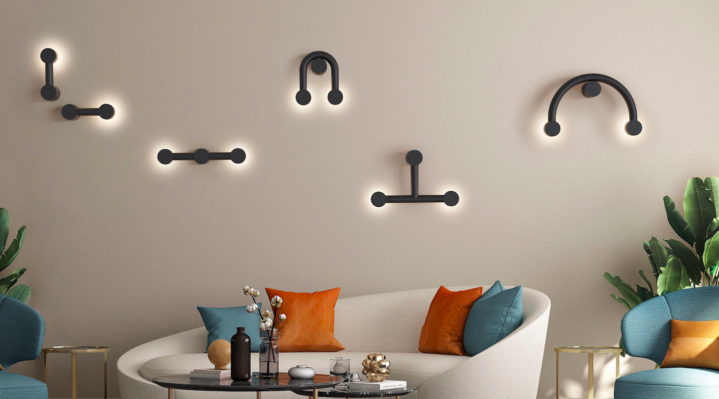 Nowoczesny, czarny kinkiet LED Rigoberta o zakrzywionym kształcie