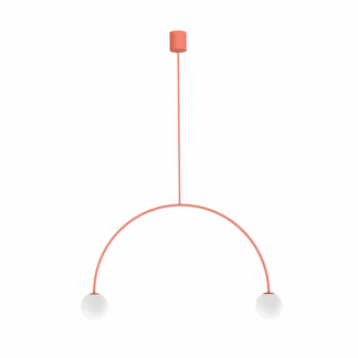 Ceglasta wisząca lampa Riga 80 w kształcie koralowego łuku z kloszami