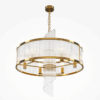Złota lampa wisząca Frame w stylu art deco, szklane pręty, średnica 65 cm, do salonu, jadalni.
