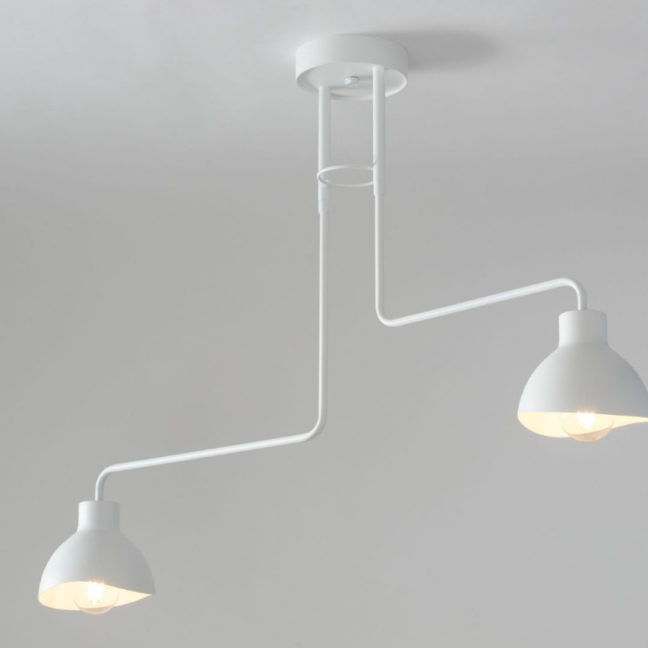 Lampa sufitowa Etherea z dwoma regulowanymi ramionami do montażu nad wyspą