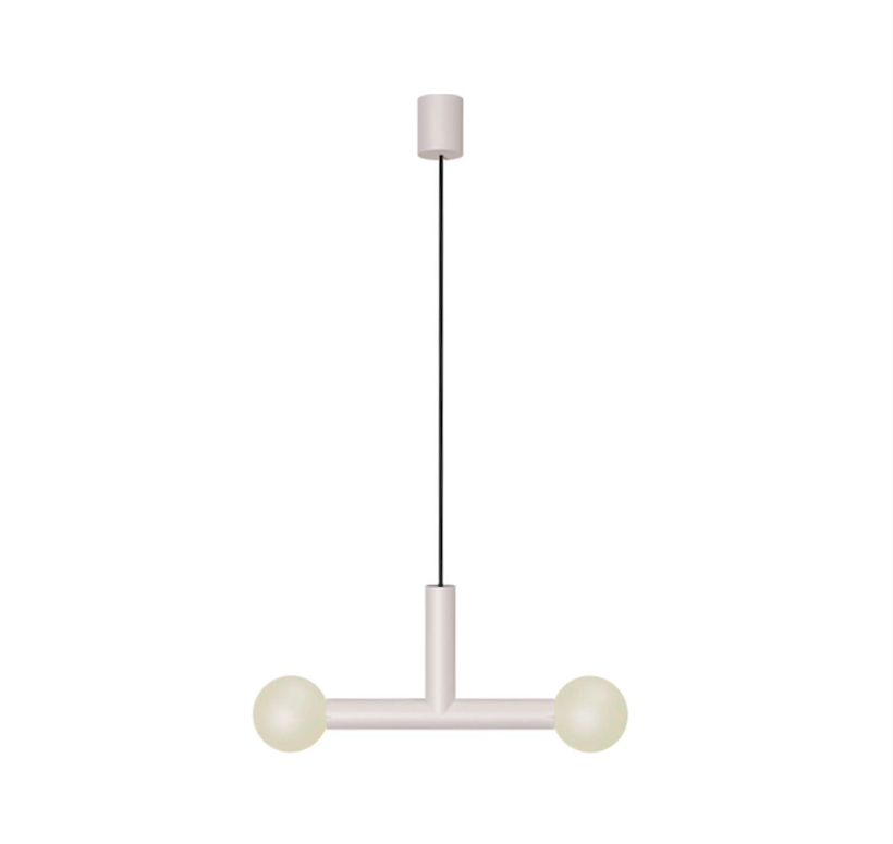 Wisząca lampa Rigoberta Trio w białym kolorze z dwiema kulami