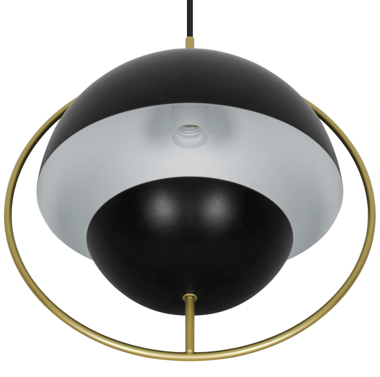 Stylowa lampa wisząca Tavia z dwoma okrągłymi kloszami, które efektownie rozpraszają światło