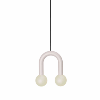 Wisząca lampa wykonana z białych rurek Rigoberta Super Curved