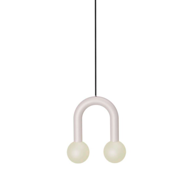 Wisząca lampa wykonana z białych rurek Rigoberta Super Curved