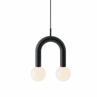 Lampa sufitowa Rigoberta z ozdobnymi kulkami na eleganckim łuku Super Curved