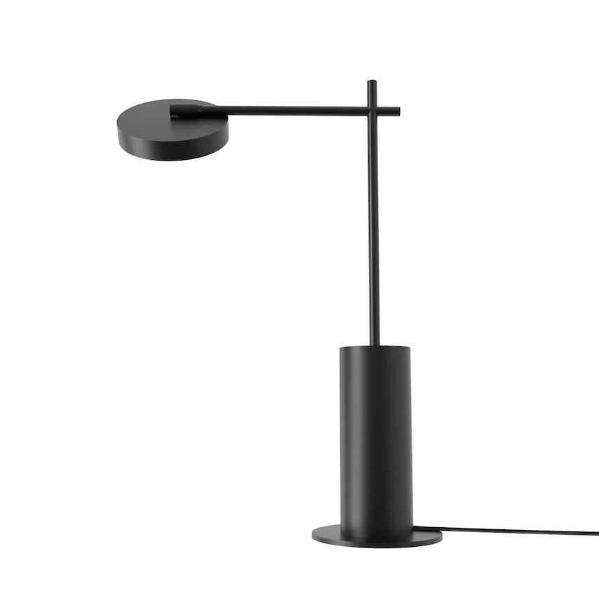 Lampka biurkowa LED Rafaela z regulowanym, płaskim kloszem