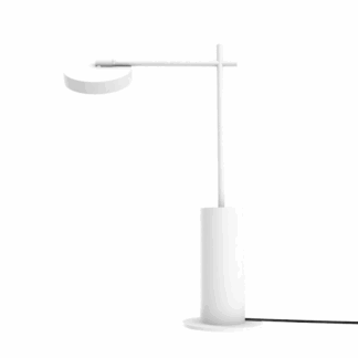 Lampka stołowa LED Rafaela do salonu z obrotowym, płaskim kloszem