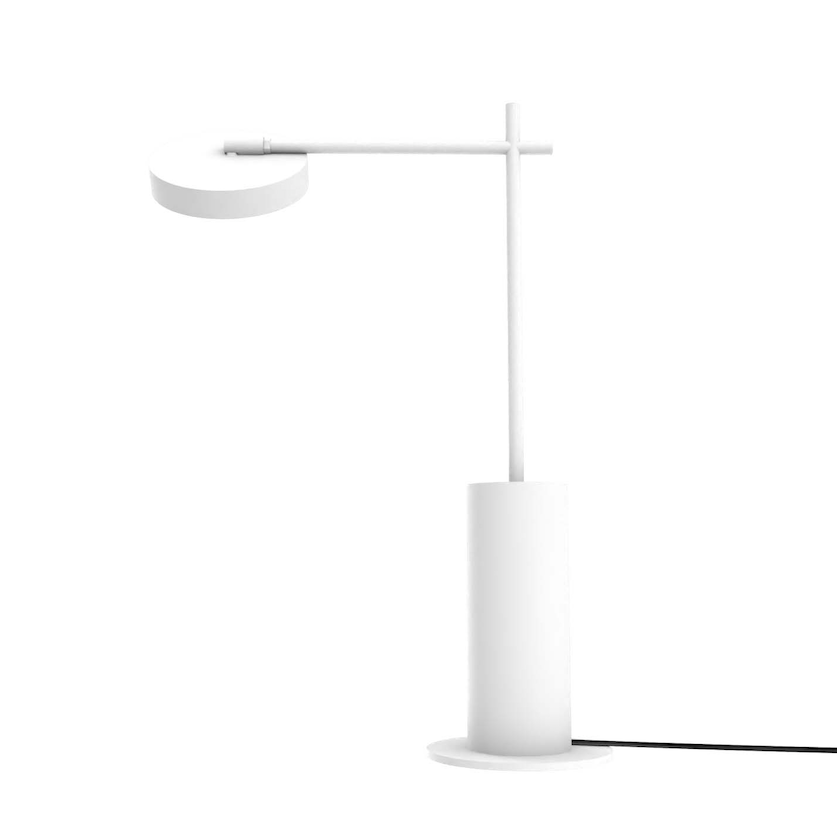 Lampka stołowa LED Rafaela do salonu z obrotowym, płaskim kloszem