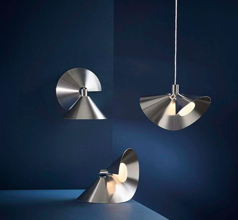 Stylowa lampa wisząca Peel w srebrnym odcieniu ze stali nierdzewnej