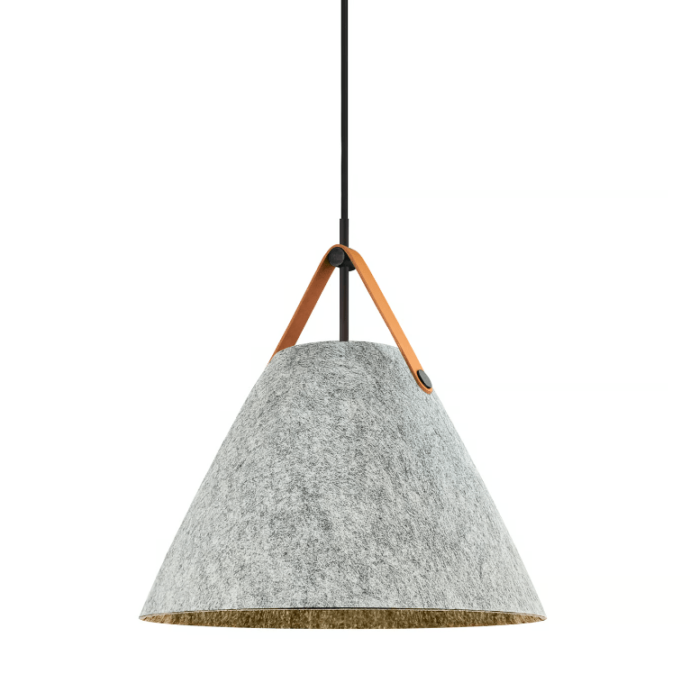 Nowoczesna wisząca lampa Strap 36 z szarego filcu od DFTP