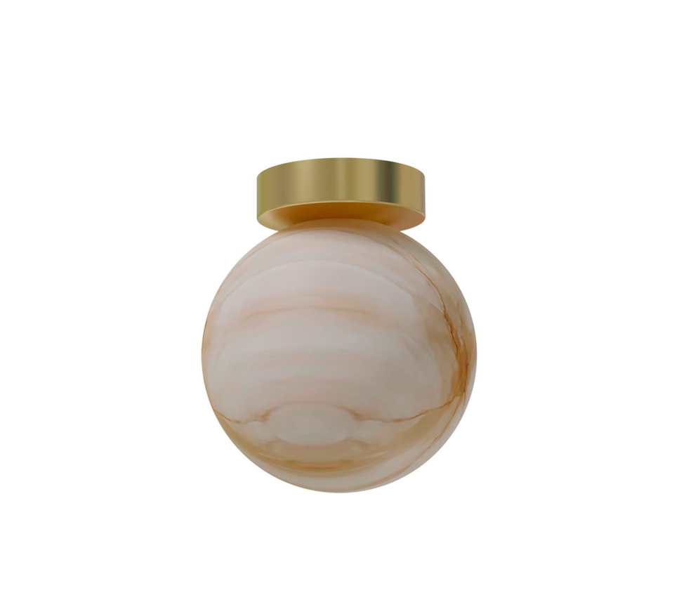 Niewielki plafon Royal z kloszem wykonanym z alabastrowego kamienia