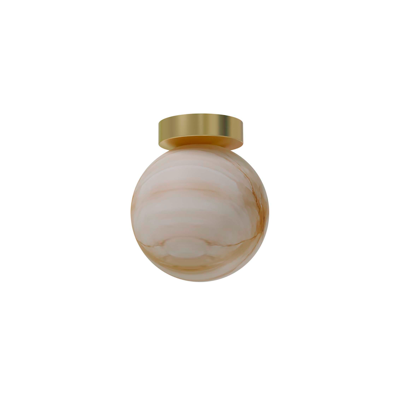 Niewielki plafon Royal z kloszem wykonanym z alabastrowego kamienia