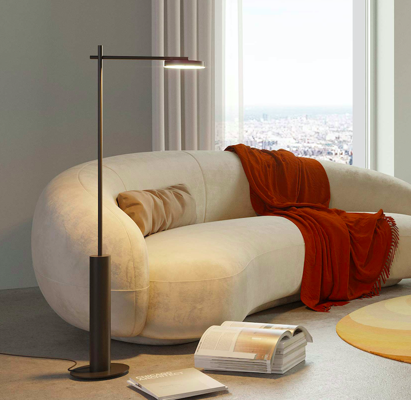 Czarna nowoczesna lampa podłogowa LED Rafaela by Robin