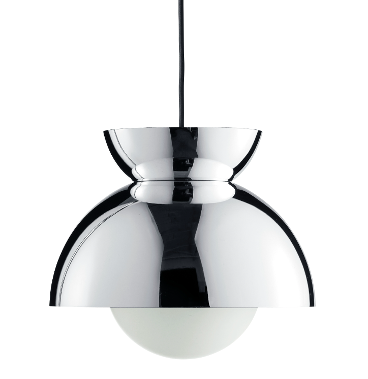 Stylowa wisząca lampa Butterfly 29 w srebrnym kolorze od Frandsen