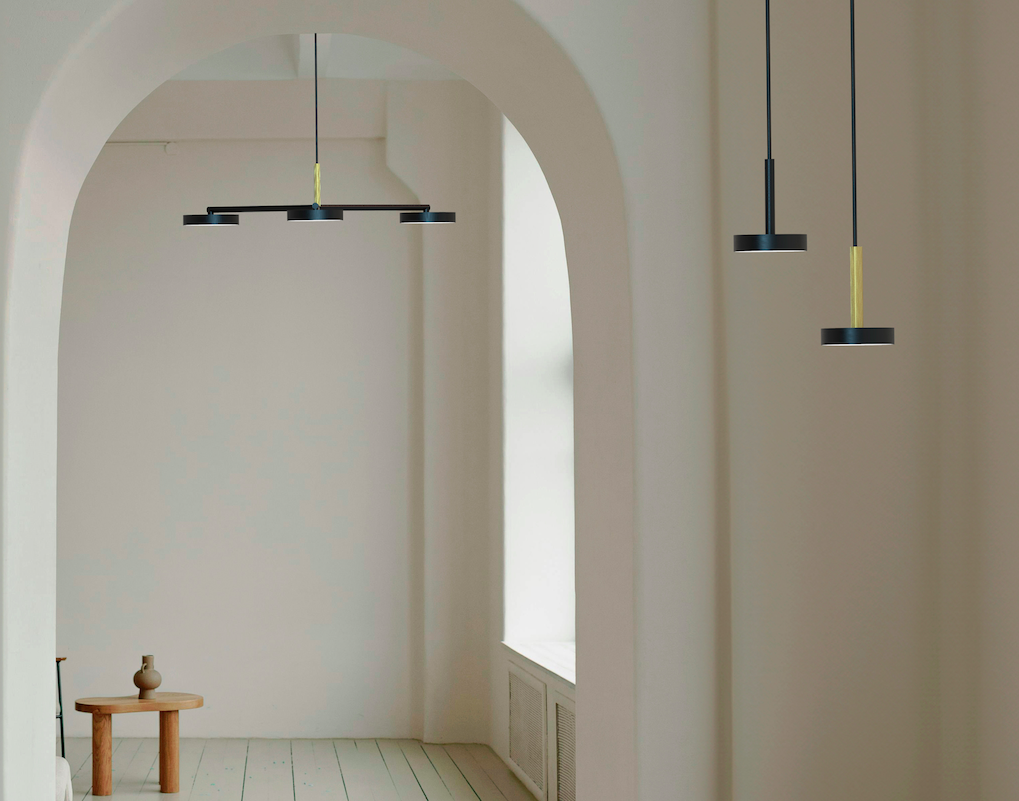 Czarna, nowoczesna lampa wisząca Rafaela Duo LED w płaskim designie Robin