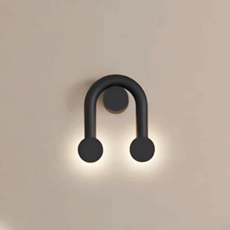 Nowoczesny, czarny kinkiet LED Rigoberta o zakrzywionym kształcie