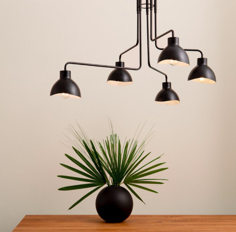 Nowoczesna i duża lampa wisząca Etherea z pięcioma punktami świetlnymi w stylu loftowym