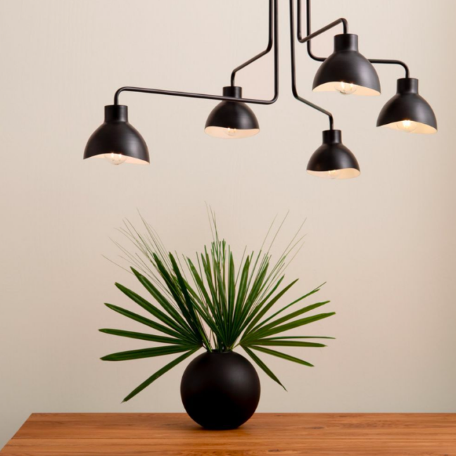 Nowoczesna i duża lampa wisząca Etherea z pięcioma punktami świetlnymi w stylu loftowym