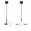 Elegancka wisząca lampa Roxanne Duo z poziomą czarną rurką