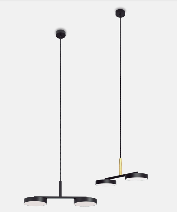 Nowoczesna, wisząca lampa LED Rafaela Duo Robin o płaskim designie