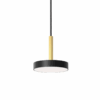 Czarno-złota, płaska lampa wisząca Rafaela Mono LED