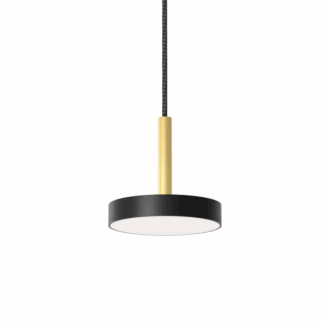 Czarno-złota, płaska lampa wisząca Rafaela Mono LED