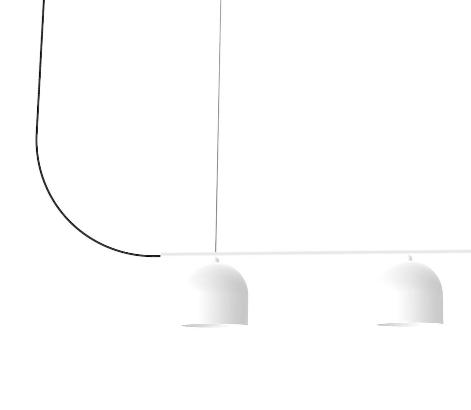 Biała potrójna lampa wisząca Rio 3 do montażu nad wyspą