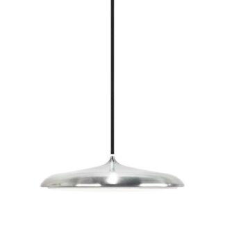 Srebrna, wisząca lampa Artist 25 od DFTP z płaskim źródłem LED