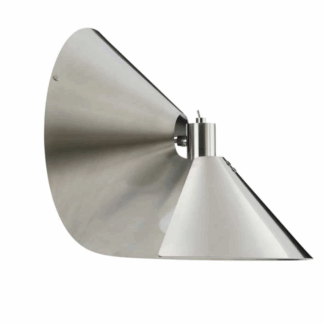 Srebrny kinkiet Peel wykonany z dekoracyjnej stali nierdzewnej