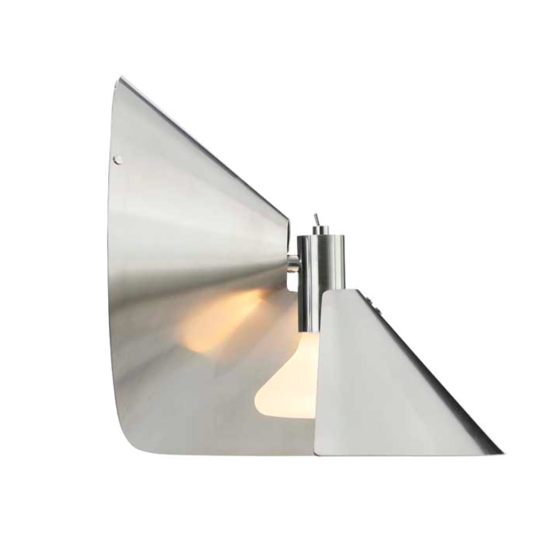 Srebrny kinkiet Peel wykonany z dekoracyjnej stali nierdzewnej