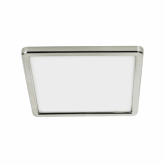 Kwadratowy srebrny plafon Oja Square LED z funkcją ściemniania za pomocą włącznika światła