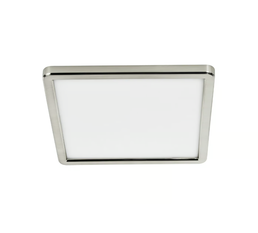 Kwadratowy srebrny plafon Oja Square LED z funkcją ściemniania za pomocą włącznika światła