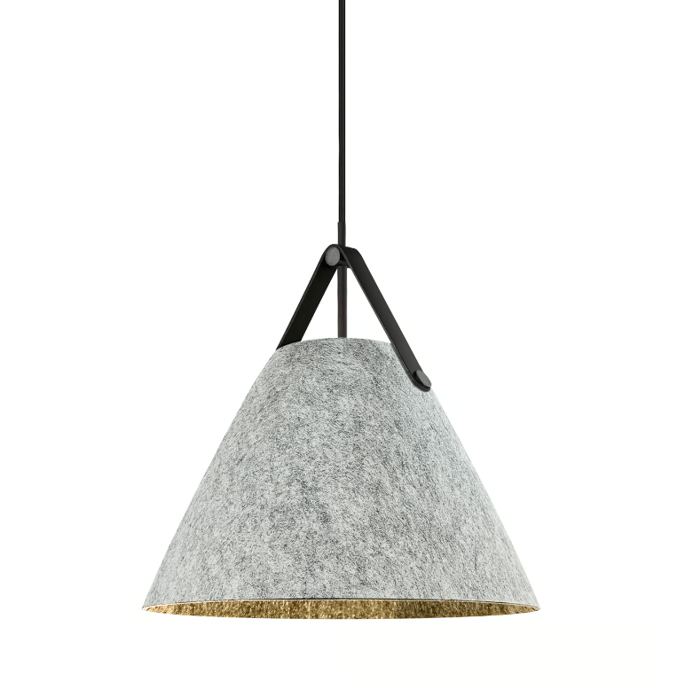 Nowoczesna wisząca lampa Strap 36 z szarego filcu od DFTP
