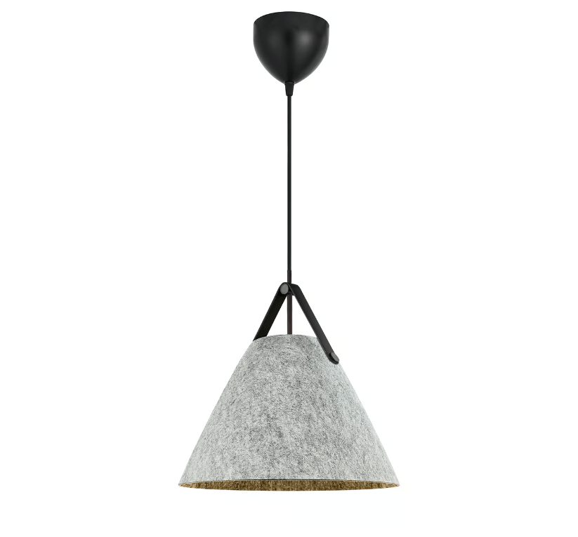 Nowoczesna wisząca lampa Strap 36 z szarego filcu od DFTP
