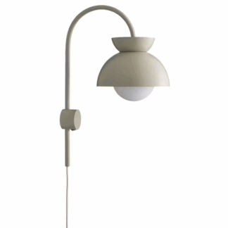 Szaro-beżowy kinkiet Butterfly z designerskim kloszem w duńskim stylu