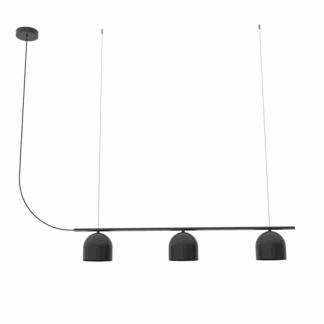 Czarna, szeroka lampa wisząca nad blat Rio 3