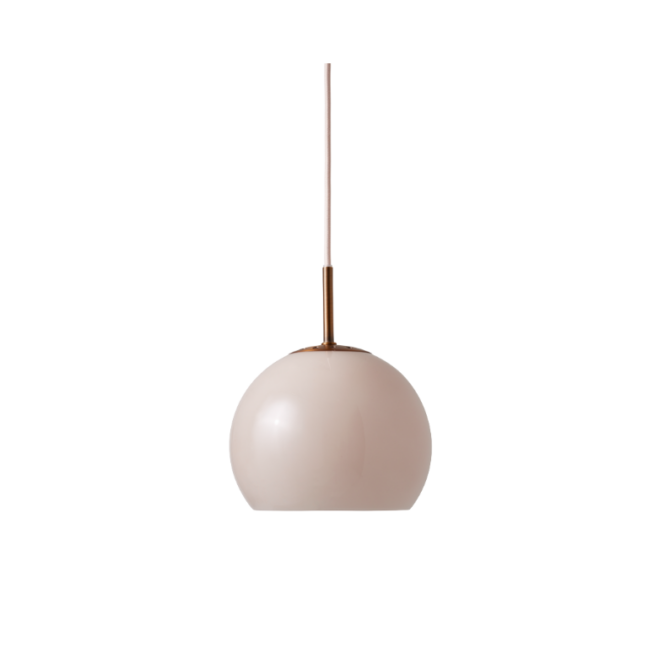 Wisząca lampa ze szkła Ball Glass w kolorze piaskowego beżu