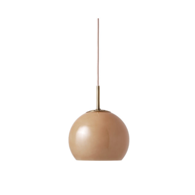 Wisząca lampa ze szkła Ball Glass w kolorze cappuccino