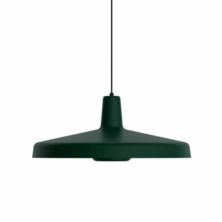 Wisząca lampa Arigato Large w zielonym kolorze z płaskim kloszem
