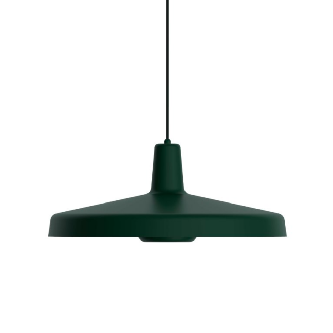 Wisząca lampa Arigato Large w zielonym kolorze z płaskim kloszem