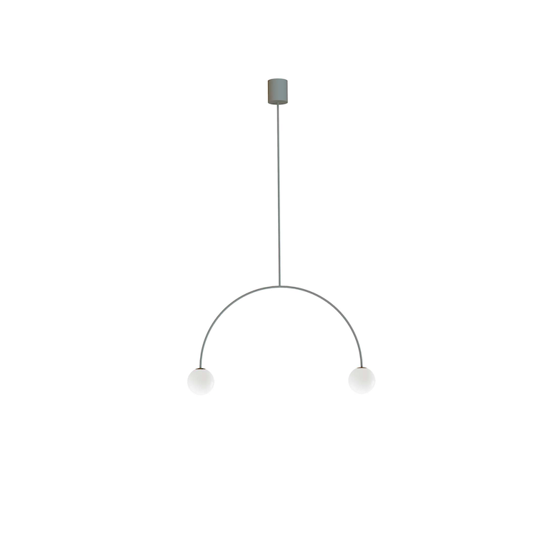 Oliwkowa, łukowa lampa wisząca Riga 50 - Robin