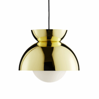 Złota wisząca lampa Butterfly 21 ze szklanym kloszem