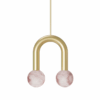 Złota wisząca lampa Rigoberta Super Curved z alabastrowymi kloszami