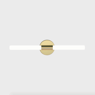 Złoty podłużny kinkiet Roos LED w formie akrylowej tuby, barwa 3000K