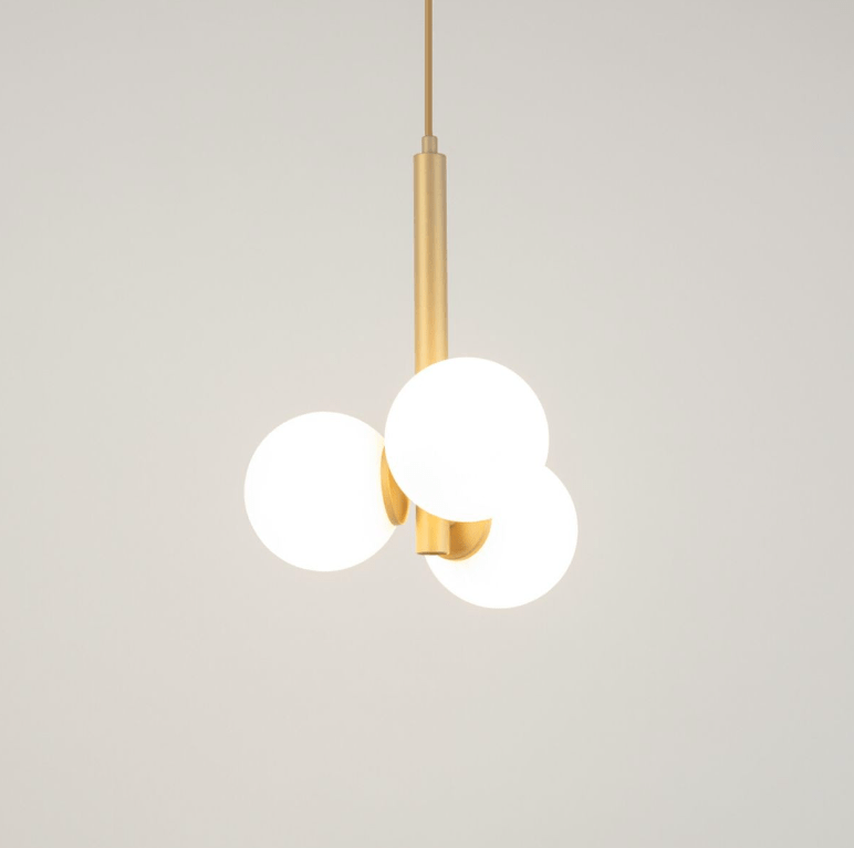 Beżowa lampa wisząca Brassia 3 - szklane kulki