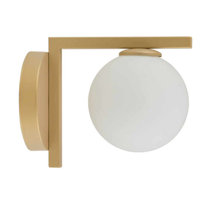 Beżowy kinkiet Solvra z szklanym kloszem