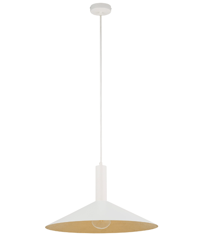 Biała lampa wisząca Hoshiko o średnicy 50 cm nad stolik